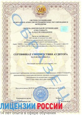 Образец сертификата соответствия аудитора №ST.RU.EXP.00006191-1 Ханты-Мансийск Сертификат ISO 50001