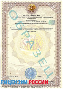 Образец сертификата соответствия (приложение) Ханты-Мансийск Сертификат ISO 13485